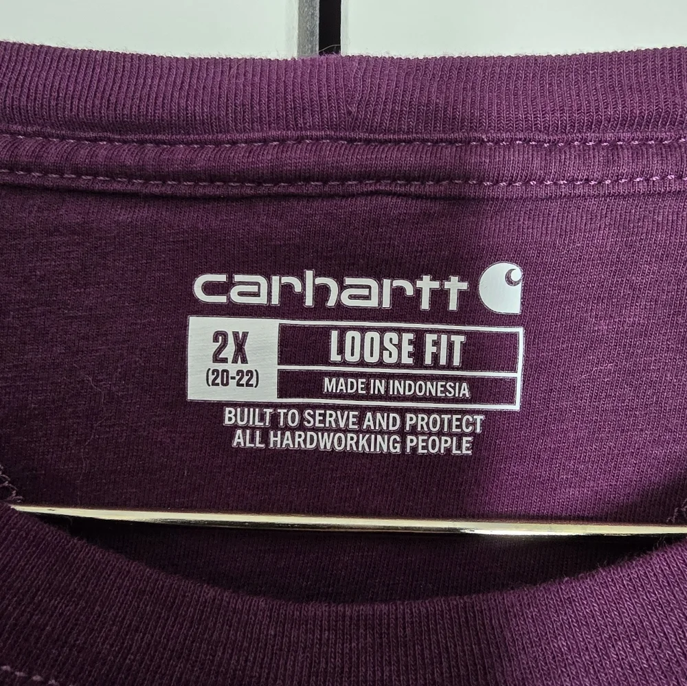 Carhartt Womens Tencel Eggplant Long Sleeve Pocket Shirt - Picture 2 of 5